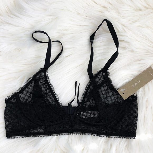 J. Crew Black Sheer Lace Sexy Underwire Bra 32 A - Picture 3 of 8